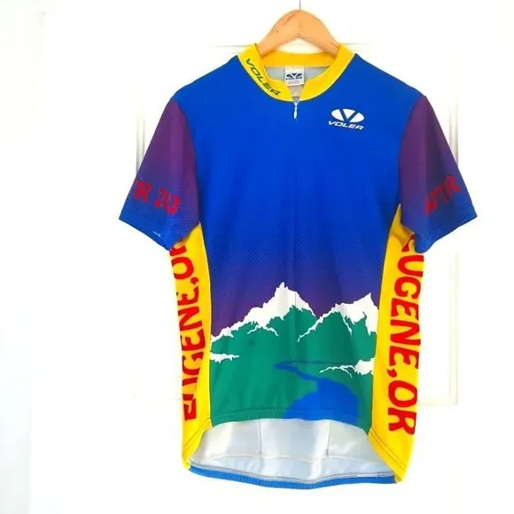 Vintage 2003 Voler Men's Cycling Jersey Color Block 3/4 Zip Eugene Oregon - Picture 2 of 11